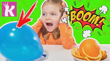 Лопаем воздушные Шарики Апельсином Popping Balloon With Orange Amazing Science Experiments
