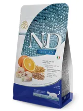 Farmina N&D Ocean Cat Adult Low Grain сухой корм для взрослых кошек, треска, спельта, овес и апельсин