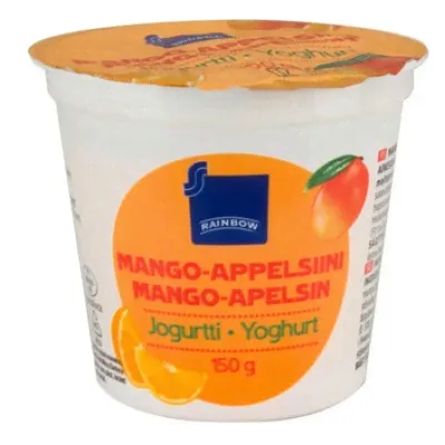 Йогурт Rainbow mango-appelsiini jogurtti 150г манго апельсин-0