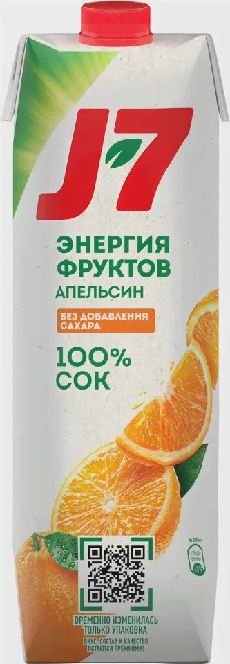 Сок "Джей-7" Апельсин, Тетра Пак, 0.97 л