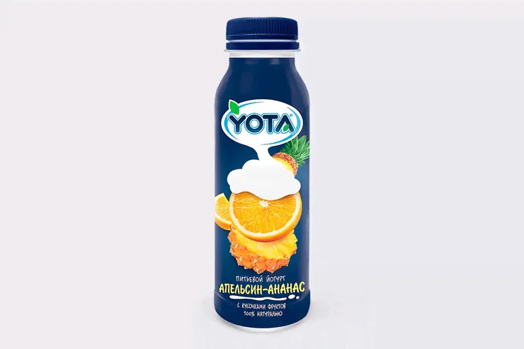 Йогурт питьевой 1.5% «Yota» апельсин-ананас, 300 г
