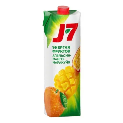 Нектар J7 апельсин-манго-маракуйя с мяк. 0,97 л