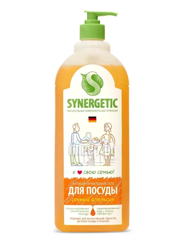 Средство для мытья посуды Synergetic Апельсин 1L 4623722258328-0