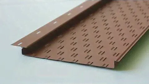 Софит, линеарная потолочно-стеновая панель ПЕРФОРИРОВАННАЯ Темное Дерево 3D Printech Корея