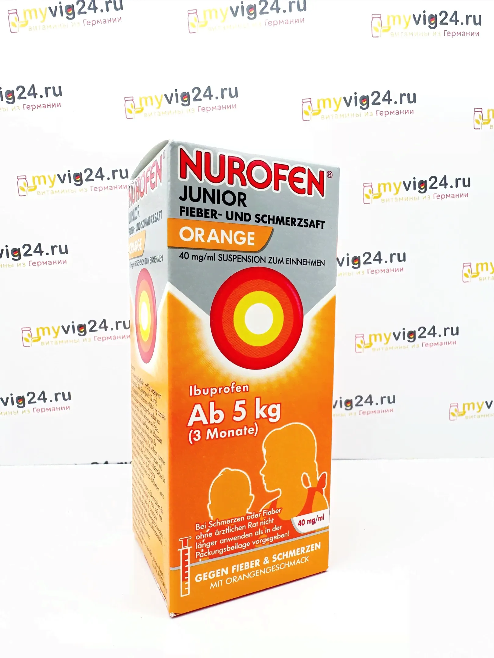 Nurofen Нурофен 40 мг жаропонижающий сироп,со вкусом Апельсин 100 мл-0