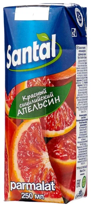 Напиток сокосодержащий Santal Красный сицилийский апельсин, 0.25 л, 24 шт.-2