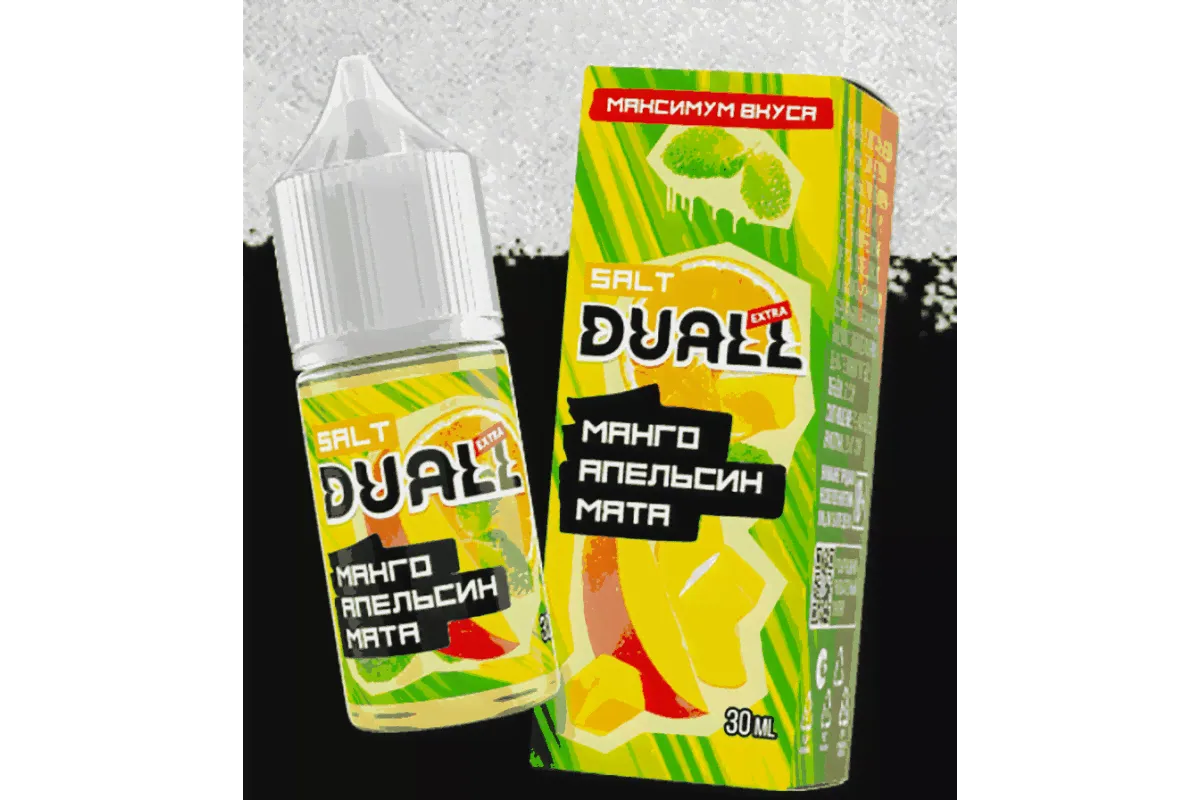 Жидкость Для Электронных Сигарет DUALL SALT EXTRA 30ml Манго Апельсин Мята-0