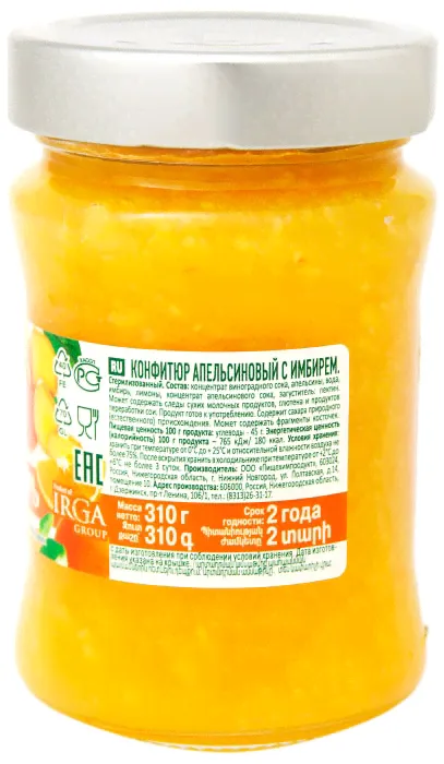 Конфитюр Frueva Апельсин и имбирь 310г-4