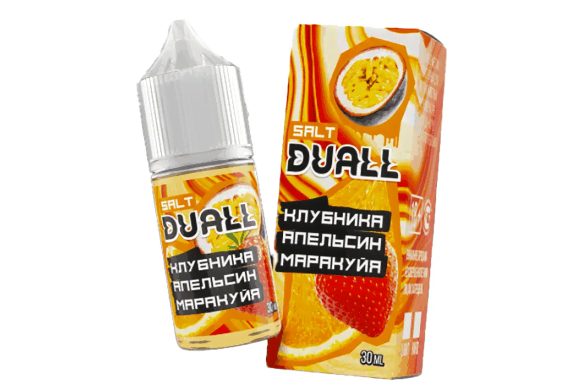 Жидкость Для Электронных Сигарет DUALL SALT 30ml Клубника Апельсин Маракуйя-0