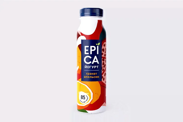 Йогурт питьевой 2.5% «Epica» Гранат-апельсин, 260 г